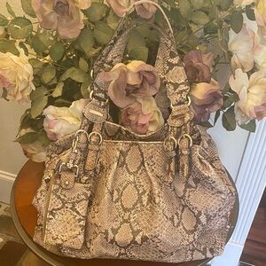 Jessica Simpson Tan Snakeskin Shoulder Bag